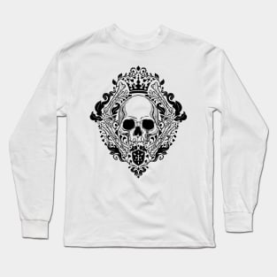 Skull Damask Royal Long Sleeve T-Shirt